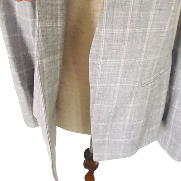 NWOT Tommy Hilfiger Womens Sz 2 Gray Plaid Blazer Lined Long  Career Wear, f23 - Picture 7 of 12